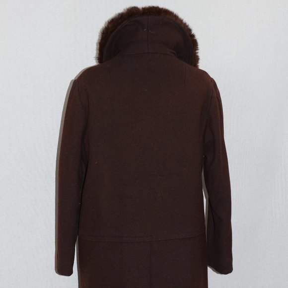 Roma XXVll Brown Fur Wool Coat - Picture 13 of 16